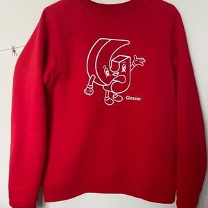 Glossier Holiday 2020 G Pal crewneck EUC LIMITED EDITION